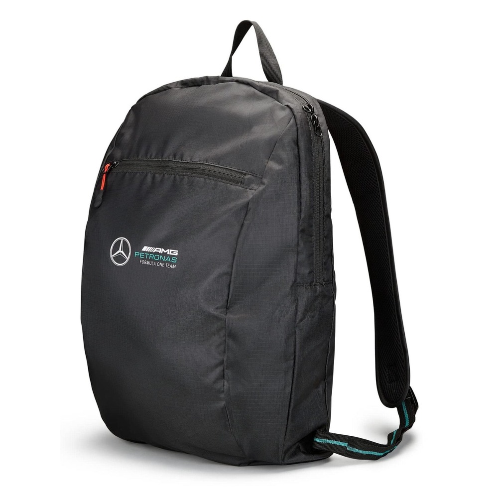 Mercedes AMG Petronas Formula One Team Packable Merchandise Bag Backpack - Black